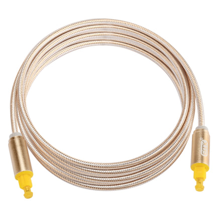 EMK 2m OD4.0mm Gold Plated Metal Head Woven Line Toslink Male to Male Digital Optical Audio Cable(Gold)-garmade.com