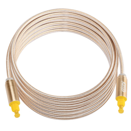 EMK 5m OD4.0mm Gold Plated Metal Head Woven Line Toslink Male to Male Digital Optical Audio Cable(Gold)-garmade.com