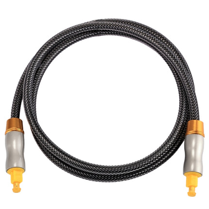 1m OD6.0mm Gold Plated Metal Head Woven Line Toslink Male to Male Digital Optical Audio Cable-garmade.com