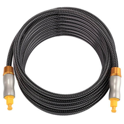 5m OD6.0mm Gold Plated Metal Head Woven Line Toslink Male to Male Digital Optical Audio Cable-garmade.com
