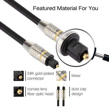 2m OD6.0mm Nickel Plated Metal Head Toslink Male to Male Digital Optical Audio Cable-garmade.com