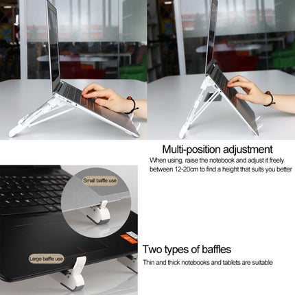 Aluminum Alloy Laptop Height Extender Holder Stand Folding Portable Computer Heat Dissipation Bracket, Size: 24.5x3.3x2.8cm(Black)-garmade.com