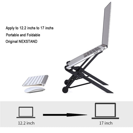 Nexstand K2 Laptop Height Extender Holder Stand Folding Portable Computer Heat Dissipation Bracket, Size: 35.4x4x4cm(Black)-garmade.com