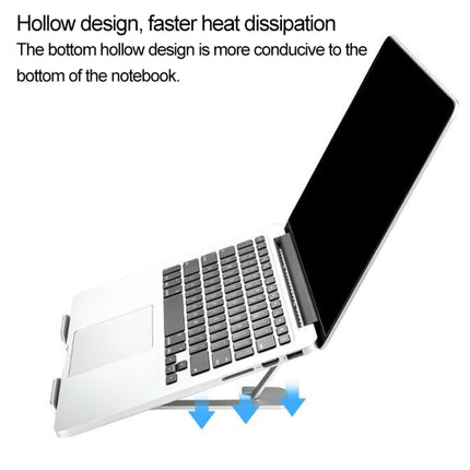 Laptop Height Extender Holder Stand Folding Portable Computer Heat Dissipation Bracket, Size: 22.3x23.5x1.3cm (Silver)-garmade.com