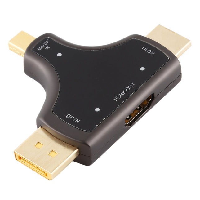 D62A DisplayPort + Mini DP + HDMI Male to HDMI Female 3 in 1 Adapter-garmade.com