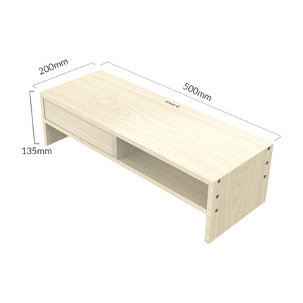 ORICO MSR-05-WD-BP 2-layer Wood Grain Computer Monitor Holder with Drawer, Size: 50 x 20 x 13.5cm-garmade.com