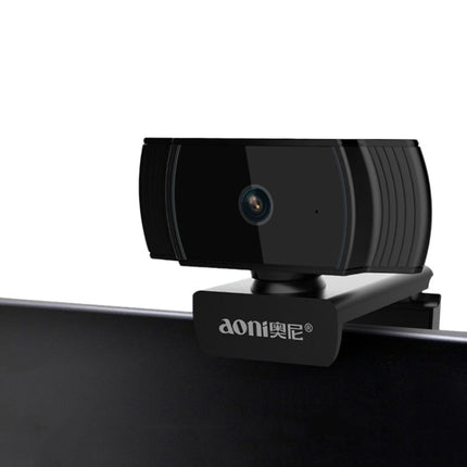 Aoni A20 FHD 1080P IPTV WebCam Teleconference Teaching Live Broadcast Computer Camera with Microphone (Black)-garmade.com