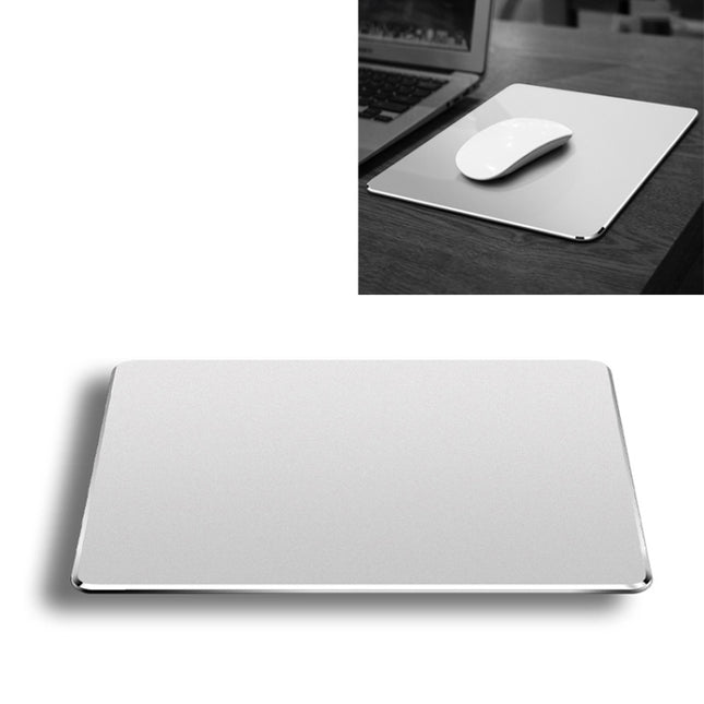 Aluminum Alloy Double-sided Non-slip Mat Desk Mouse Pad, Size : S(Silver)-garmade.com