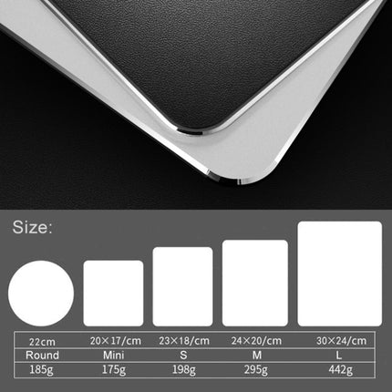 Aluminum Alloy Double-sided Non-slip Mat Desk Mouse Pad, Size : S(Silver)-garmade.com