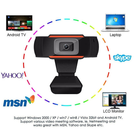 HD 720P Rotatable Computer Camera USB Webcam PC Camera for Skype / Android TV-garmade.com