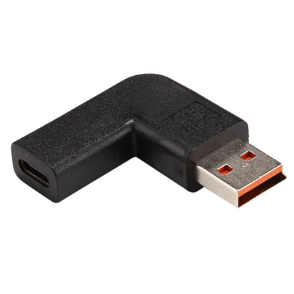USB-C / Type-C Female to Yoga 3 Male 90 Degrees Angled Power Adapter Connector for Lenovo-garmade.com