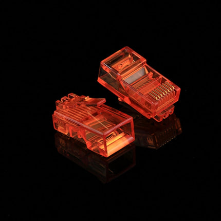 100 PCS Anpwoo Amp01 RJ45 Connector Modular Plug(Orange)-garmade.com