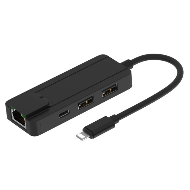 Onten 75002 8PIN to RJ45 Hub USB 2.0 Adapter (Black)-garmade.com