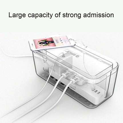 ORICO CMB-18 Separating Design ABS Electrical Socket Storage Box Power Cable Manager Case with Phone / Tablet Holder for Desk, Living Room, Office, Bedroom-garmade.com
