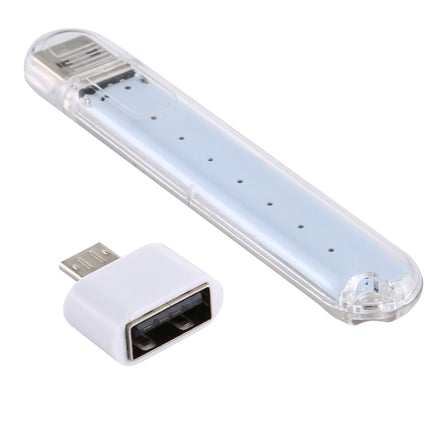 8LEDs 5V 200LM USB LED Book Light Portable Night Light, with Micro Adapter(White Light)-garmade.com