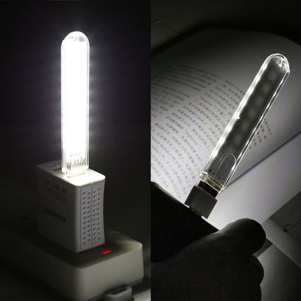 8LEDs 5V 200LM USB LED Book Light Portable Night Light, with Type-C Adapter(White Light)-garmade.com