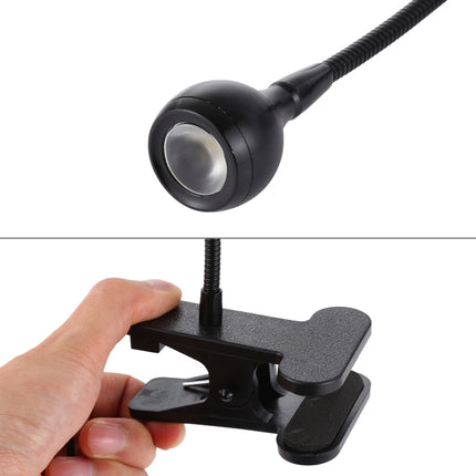 3W 360 Degree Rotation USB Metal Flexible Neck Warm White Light LED Light with Switch & Clip(Black)-garmade.com