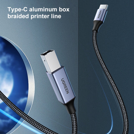 Ugreen Type-C / USB-C to Type-B Printer Nylon Braid Connect Data Cable, Length: 3m-garmade.com