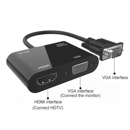 5138HV 1080P VGA to HDMI + VGA Adapter with Audio-garmade.com