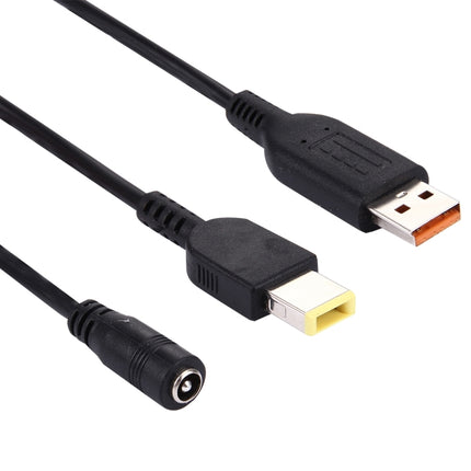 5.5x2.1mm Female to Lenovo YOGA 3 & Big Square (First Generation) Male Interfaces Power Adapter Cable for Lenovo Laptop Notebook, Length: about 30cm-garmade.com