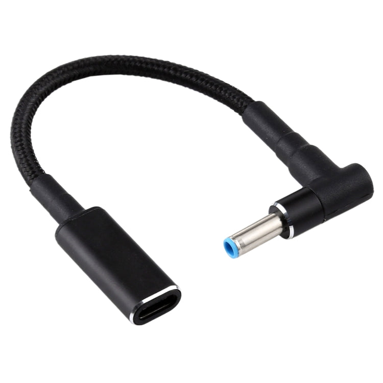 PD 100W 18.5-20V 4.5 x 0.6mm Elbow to USB-C / Type-C Adapter Nylon Braid Cable for HP-garmade.com