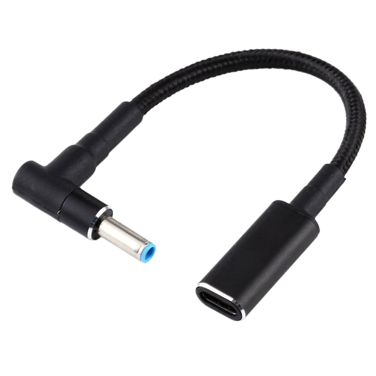 PD 100W 18.5-20V 4.5 x 0.6mm Elbow to USB-C / Type-C Adapter Nylon Braid Cable for HP-garmade.com