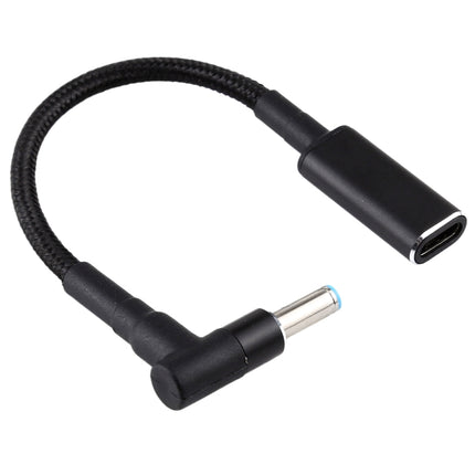 PD 100W 18.5-20V 4.5 x 0.6mm Elbow to USB-C / Type-C Adapter Nylon Braid Cable for HP-garmade.com