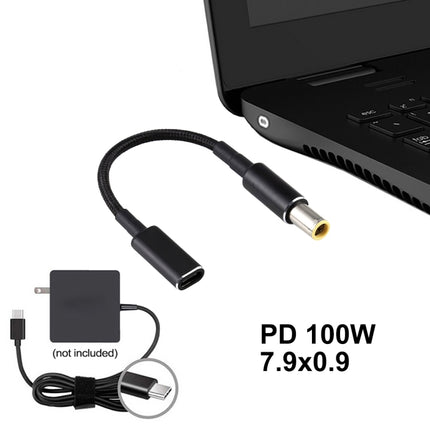 PD 100W 18.5-20V 7.9 x 0.9mm to USB-C / Type-C Adapter Nylon Braid Cable-garmade.com