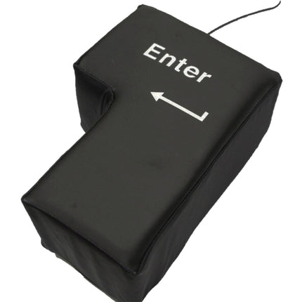 Big Enter Button USB Computer Desktop Pillow Creative Vent Enter Key Hand Pillow(Black)-garmade.com