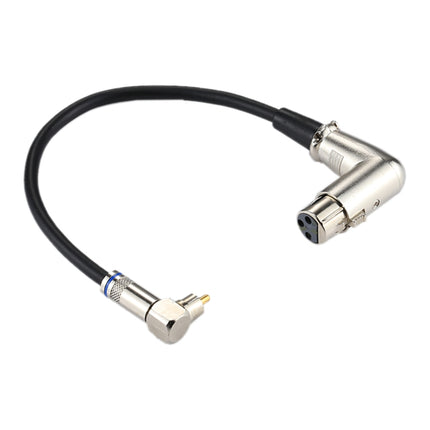 Aluminum Shell RCA Elbow Male to 3 Pin XLR CANNON Elbow Female Audio Connector Adapter for Cable Microphone / Audio Equipment, Total Length: about 30cm-garmade.com