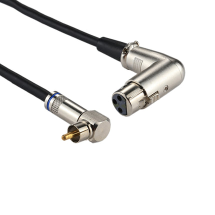 Aluminum Shell RCA Elbow Male to 3 Pin XLR CANNON Elbow Female Audio Connector Adapter for Cable Microphone / Audio Equipment, Total Length: about 30cm-garmade.com