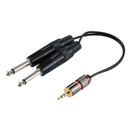 3.5mm Male to 2 x 6.35mm Male Mono Audio Adapter Cable, Total Length: about 27cm-garmade.com