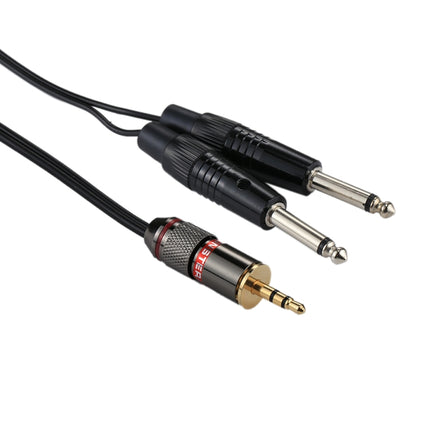 3.5mm Male to 2 x 6.35mm Male Mono Audio Adapter Cable, Total Length: about 27cm-garmade.com
