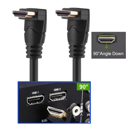 1.8m 4K*2K HDMI 2.0 Version High Speed 90 Degree Right Angle HDMI Male to 90 Degree Right Angle HDMI Male Cable with Ethernet-garmade.com