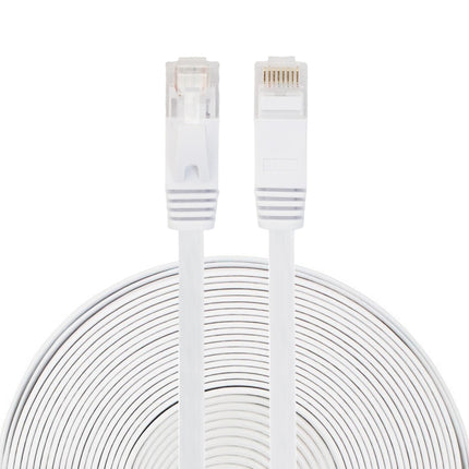 20m CAT6 Ultra-thin Flat Ethernet Network LAN Cable, Patch Lead RJ45 (White)-garmade.com