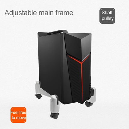 5-wheel Adjustable Moving Pulley X-type Computer Mainframe Plastic Chassis Tray Holder (Black)-garmade.com