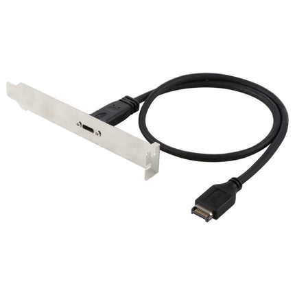 50cm Panel Bracket Header USB-C / Type-C Female to USB 3.1 Type-E Extension Wire Connector Cord Cable-garmade.com