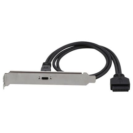 50cm USB-C / Type-C Female to USB 3.0 Motherboard 20 Pin Female Panel Expansion Bracket Mount Cable-garmade.com