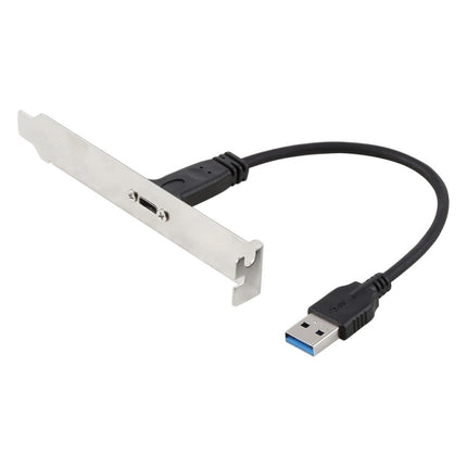 20cm Panel Bracket Header USB-C / Type-C Female to USB 3.0 Male Extension Wire Connector Cord Cable-garmade.com