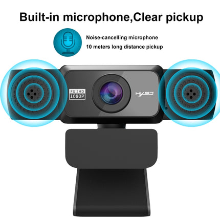 HXSJ S5 1080P Adjustable HD Auto Focus Video Webcam PC Camera with Microphone (Black)-garmade.com