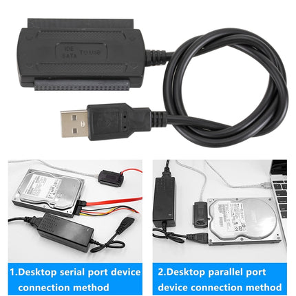 USB 2.0 to IDE / SATA Hard Disk Adapter Cable, Cable Length: 50cm-garmade.com