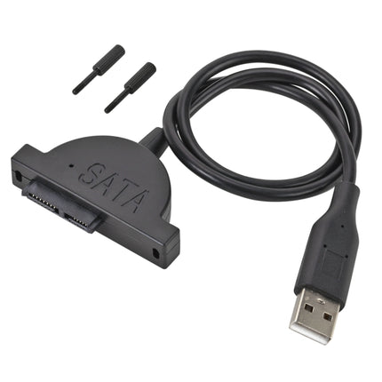 Slim SATA 13 Pin Female to USB 2.0 Adapter Converter Cable for Laptop ODD CD DVD Optical Drive, Cable Length: about 45cm-garmade.com