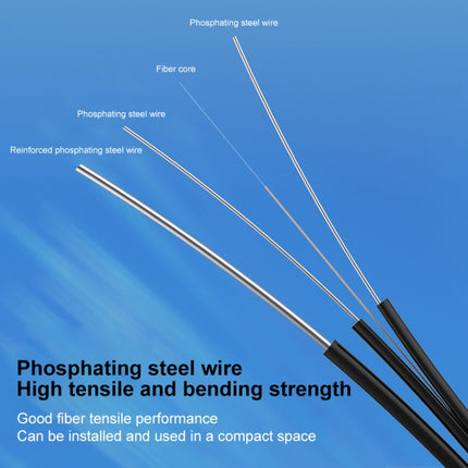 Triple Steel Wire Long Range Outdoor Fiber Optic Drop Cable Patch Jumper with SC Connector, Cable Length: 300m-garmade.com