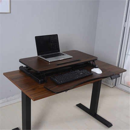 Foldable Standing and Liftable Computer Desk Workbench(Walnut)-garmade.com