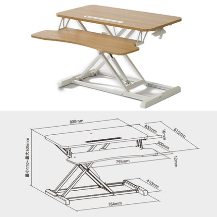 Foldable Standing and Liftable Computer Desk Workbench(Maple)-garmade.com