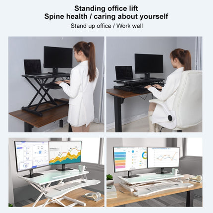 Foldable Standing and Liftable Computer Desk Workbench(Walnut)-garmade.com