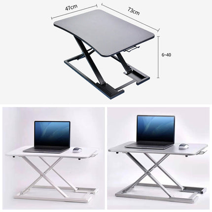Folding Standing Lifting Computer Desk (White)-garmade.com