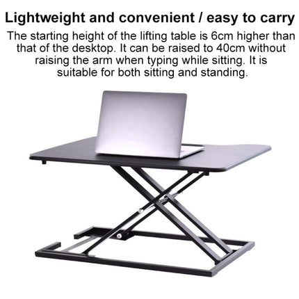 Folding Standing Lifting Computer Desk (White)-garmade.com