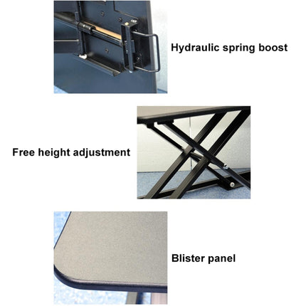 Folding Standing Lifting Computer Desk (Black)-garmade.com