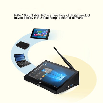 PiPo X8 Pro TV Box Style Mini PC, 2GB + 32GB, 7 inch Windows 10, Intel Cherry Trail X5-Z8350 Quad Core, Support TF Card / Bluetooth / WiFi / LAN / HDMI, US/EU Plug-garmade.com